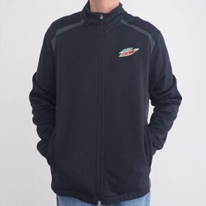 Nike Golf Thermafit Black Gray Embroidered Mtn Dew Zip Up Activewear Jacket L